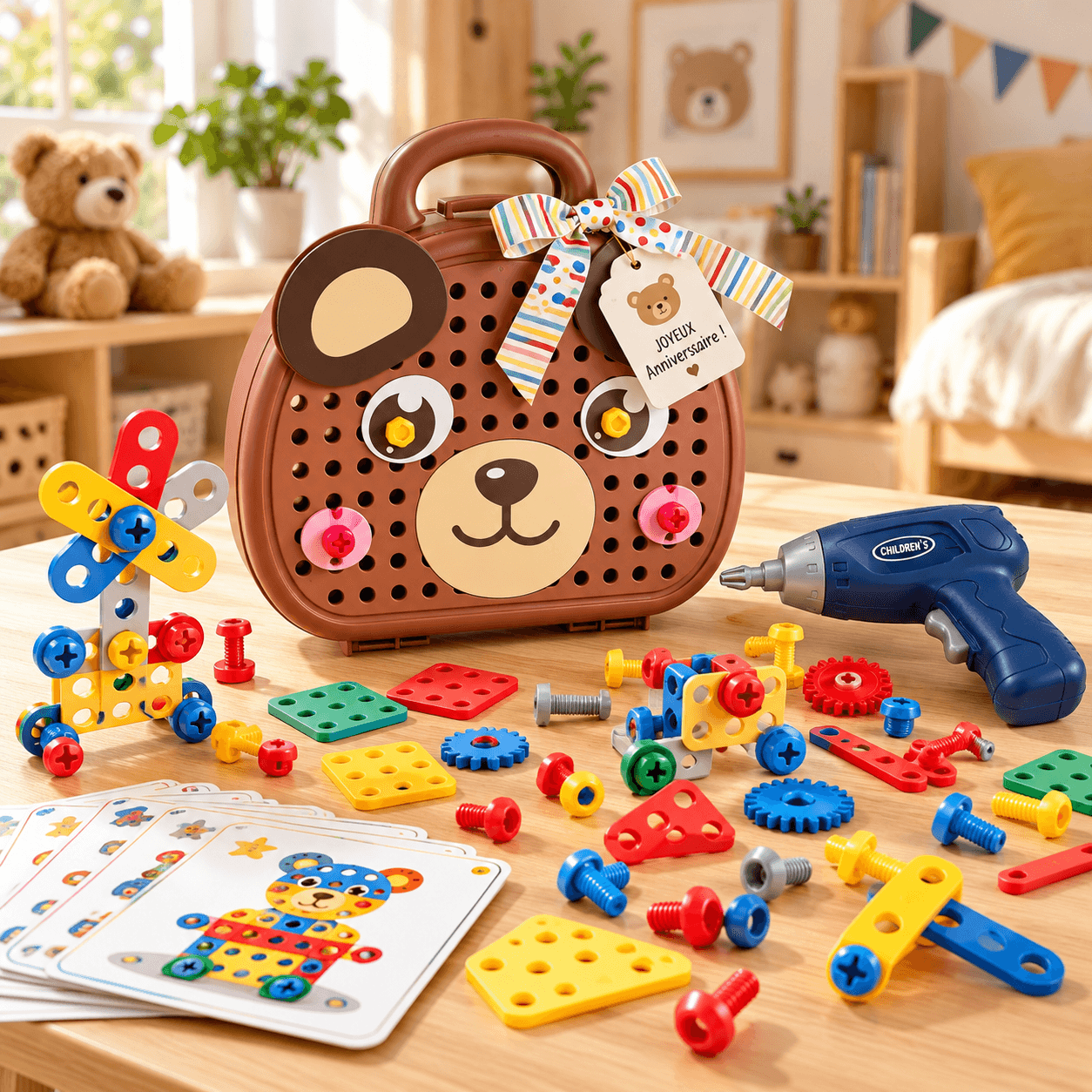 Constructions vissées, cartes modèles et mallette ours