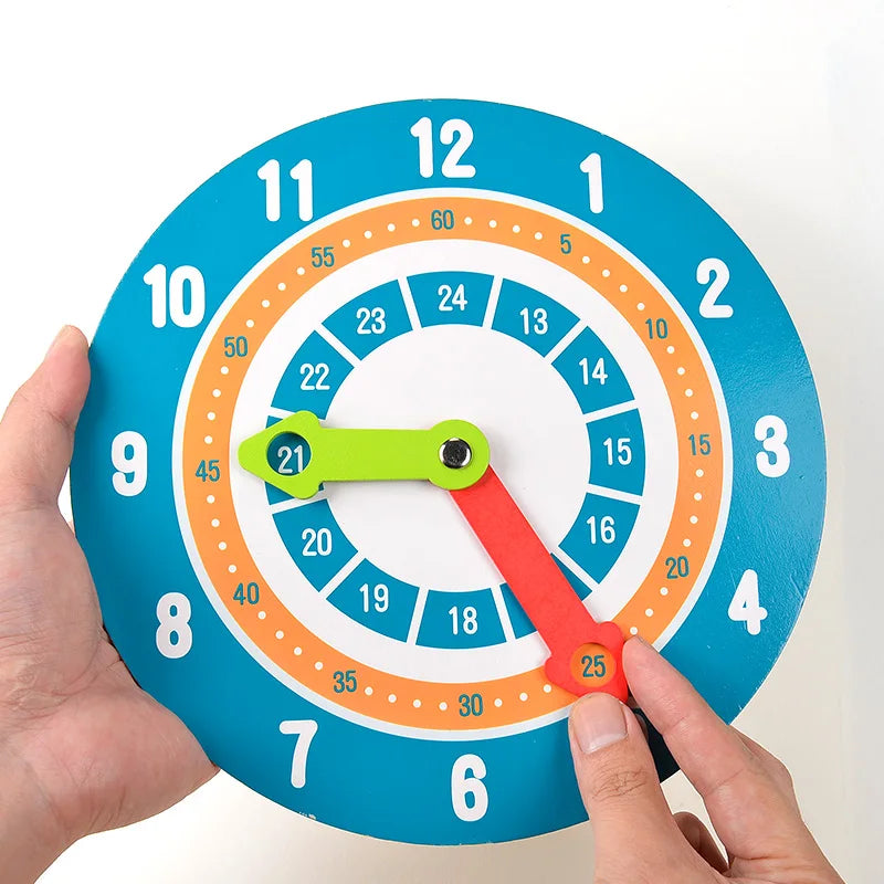 Horloge bleu pour apprendre a lire l'heure 