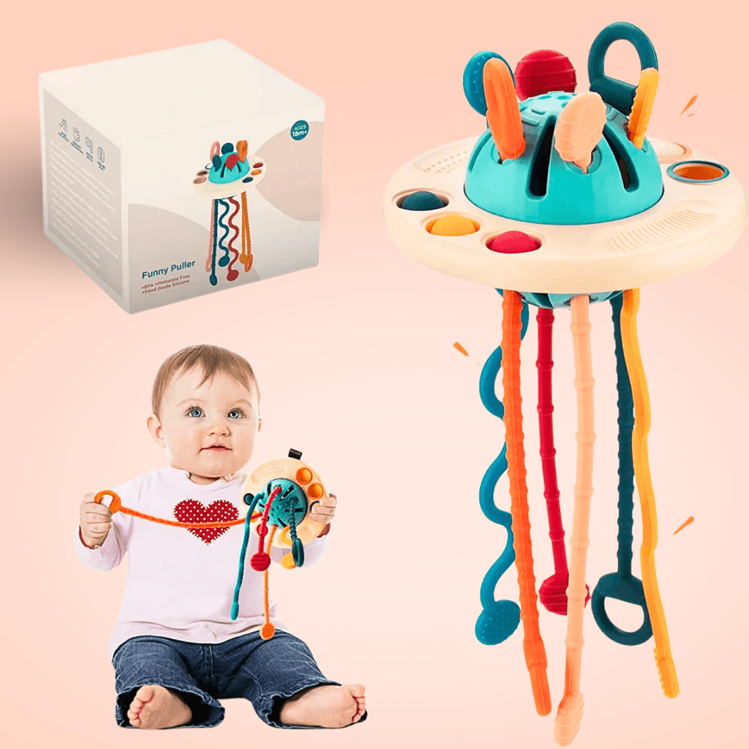 Jouet à tirer Montessori en silicone UFO