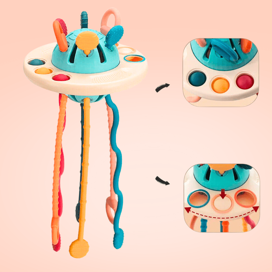 Jouet à tirer Montessori en silicone UFO