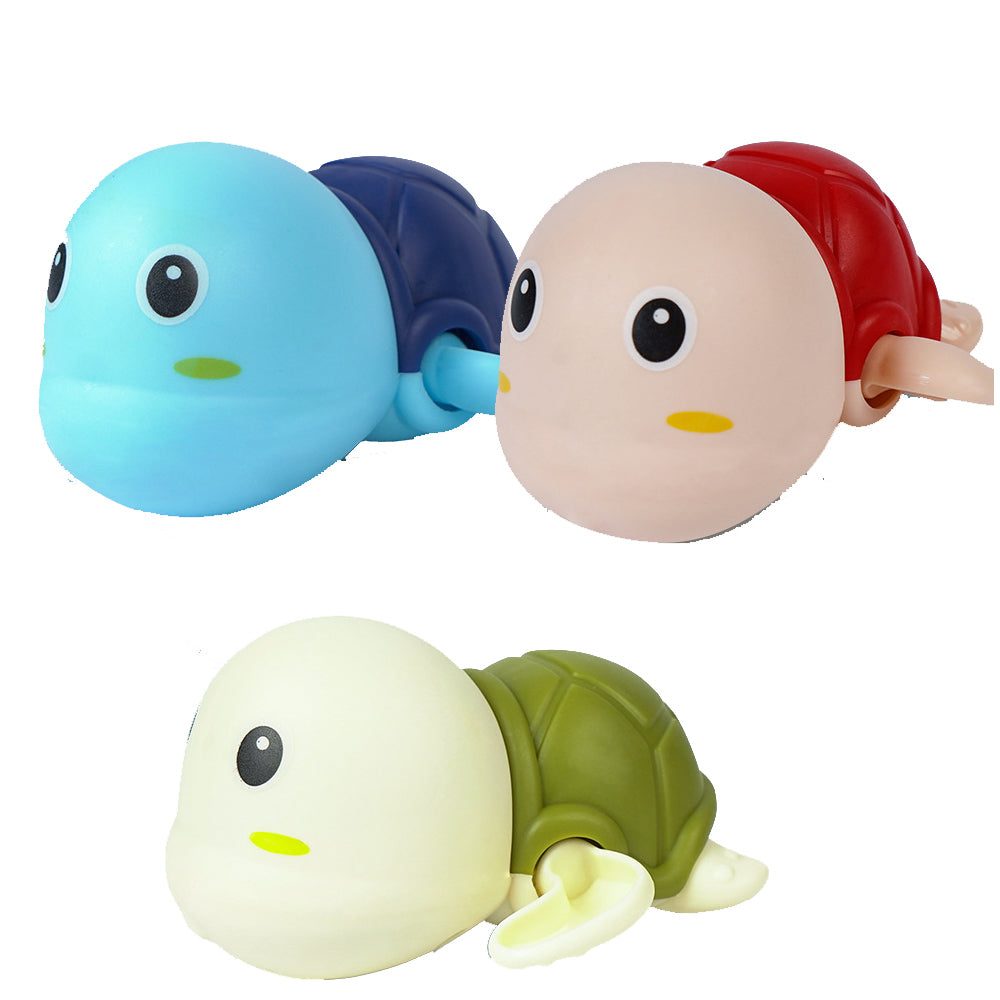 jouets de bain, 3 tortues, bleu, rouge, vert