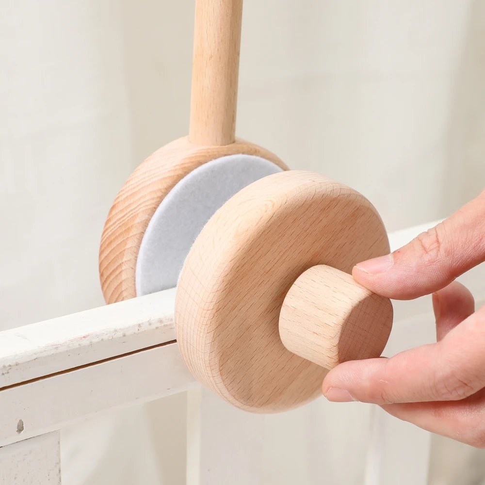 Support mobile en bois naturel