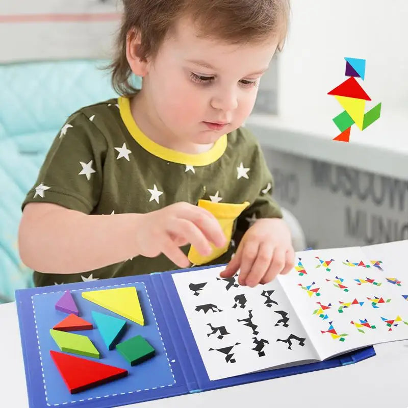 Tangram Montessori : Livre Magnétique