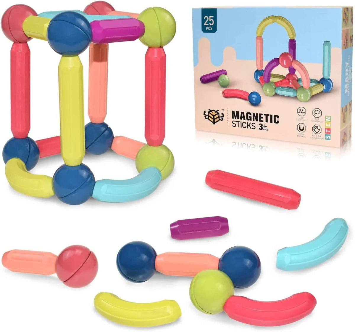 Bâtons de construction magnétiques Montessori