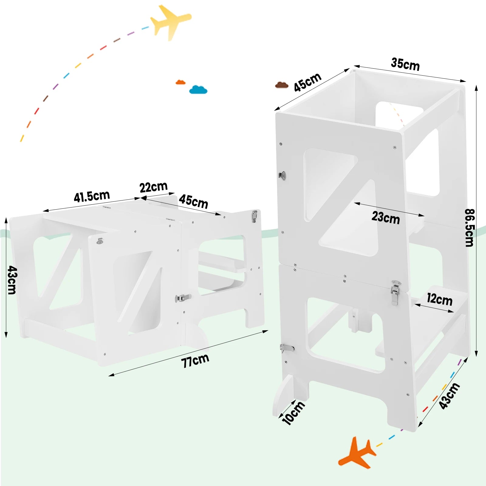 Tour d'apprentissage pliable taille